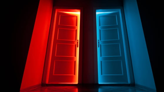 Red door, blue door