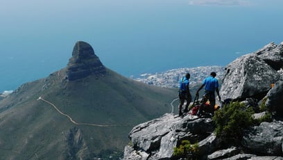 Group of people on Table Mountain, part of SANParks