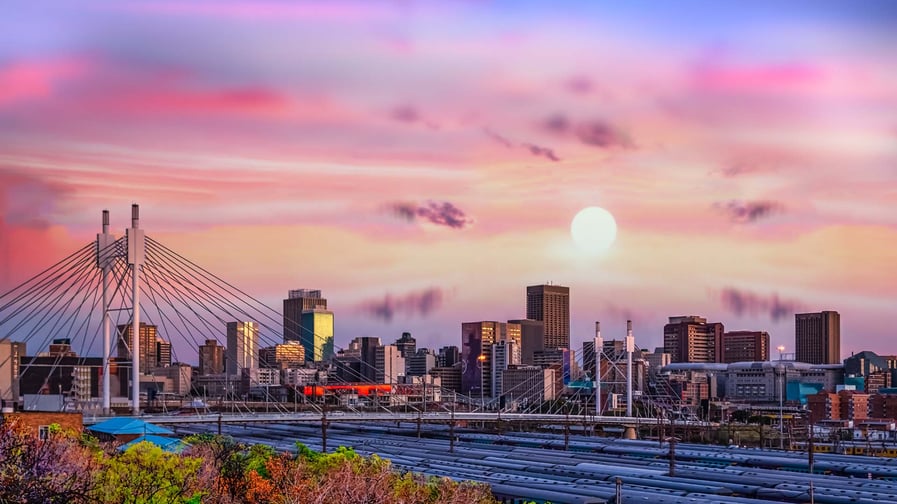 Strengthening governance in South Africas maturing democracy, Nelson Mandela bridge at sunset