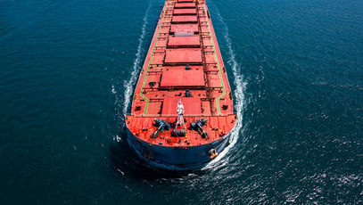 Aerial view oil tanker from above image