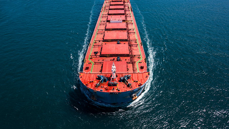 Aerial view oil tanker from above image